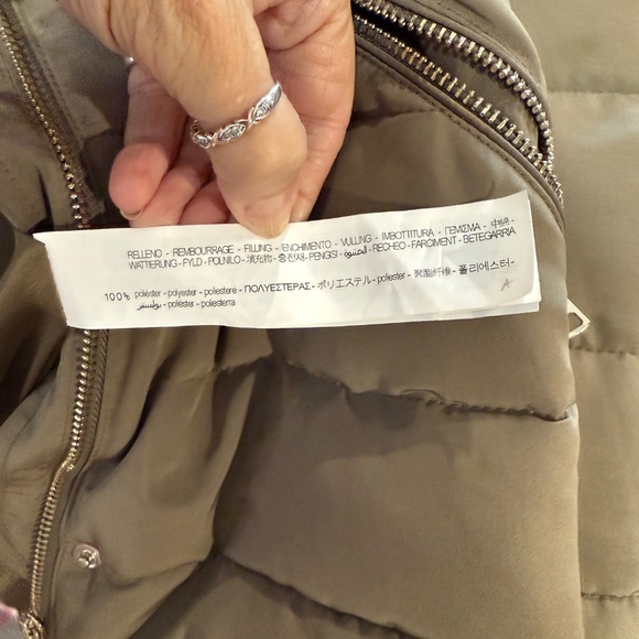 Zara Mink Taupe Fur Lined Hooded Puffer Jacket NWOT Med - Picture 11 of 13